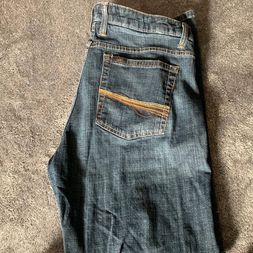 👖Riders Lee Womens Denim Jeans 10P Blue Mid Rise Straight Leg Dark Wash NWOT